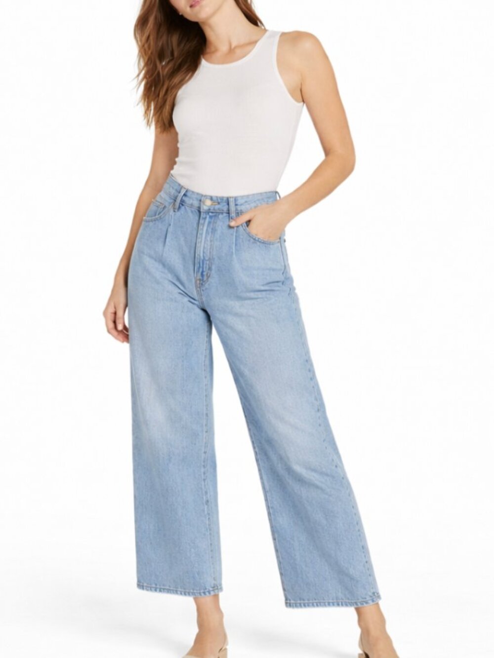 Citizens of Humanity Annina Pleated Trouser Jeans Light Wash Relaxed Wide Leg